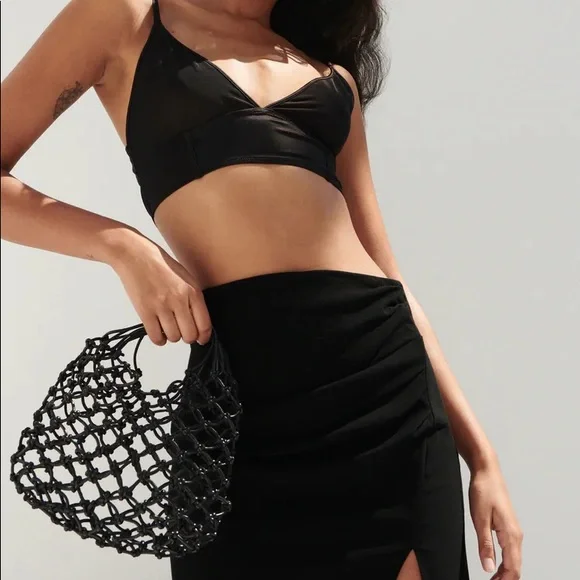 Zara Set - Black Knotted Mesh Heels & Mini Bag - Picture 10 of 12